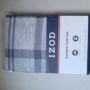 IZOD GRAY SHOWER CURTAIN